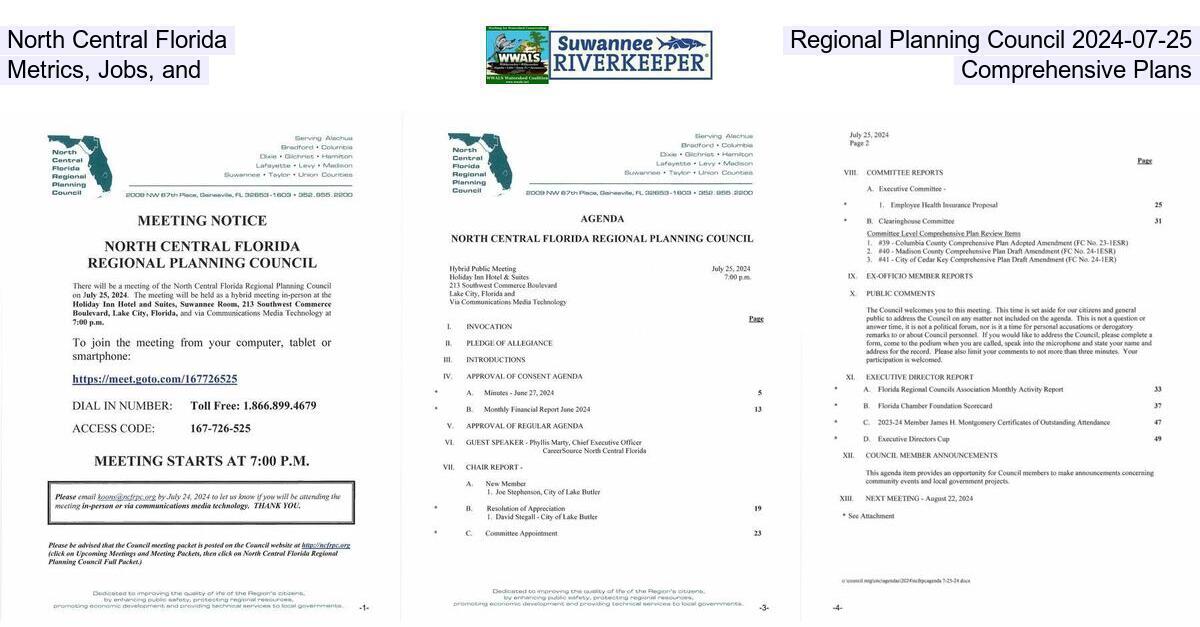 North Central Florida Regional Planning Council 2024-07-25, Metrics, Jobs, and Comprehensive Plans