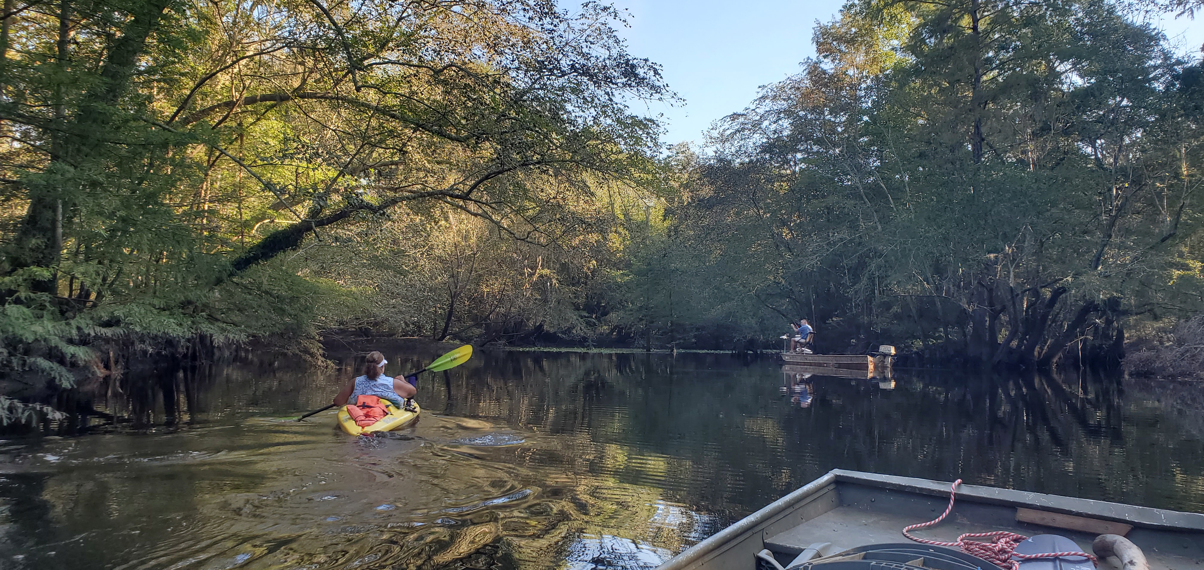 Somebody fishing just above Rountree Bridge --John S. Quarterman, 09:27:20, 31.1957045, -83.5195959