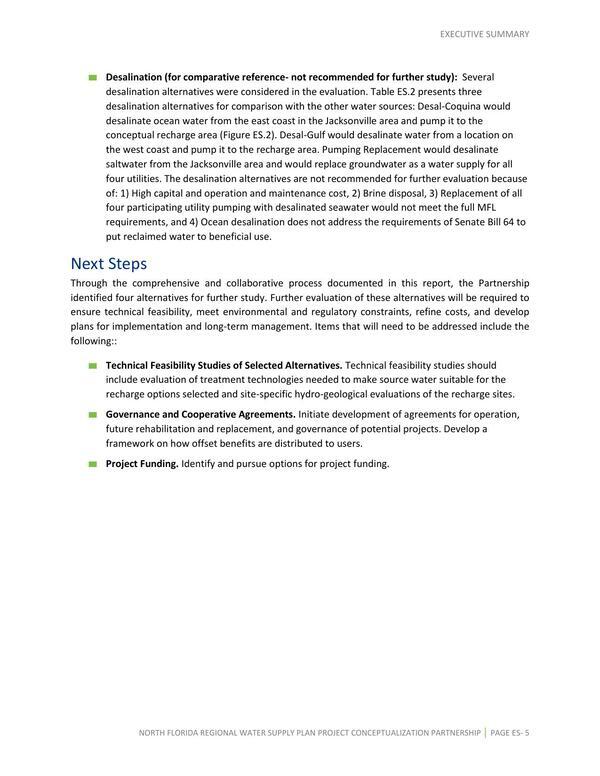 [Desalination (for comparative reference- not recommended for further study):]