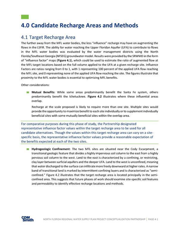 [4.0 Candidate Recharge Areas and Methods]