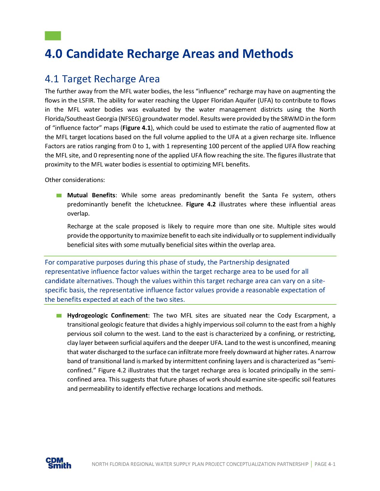 4.0 Candidate Recharge Areas and Methods