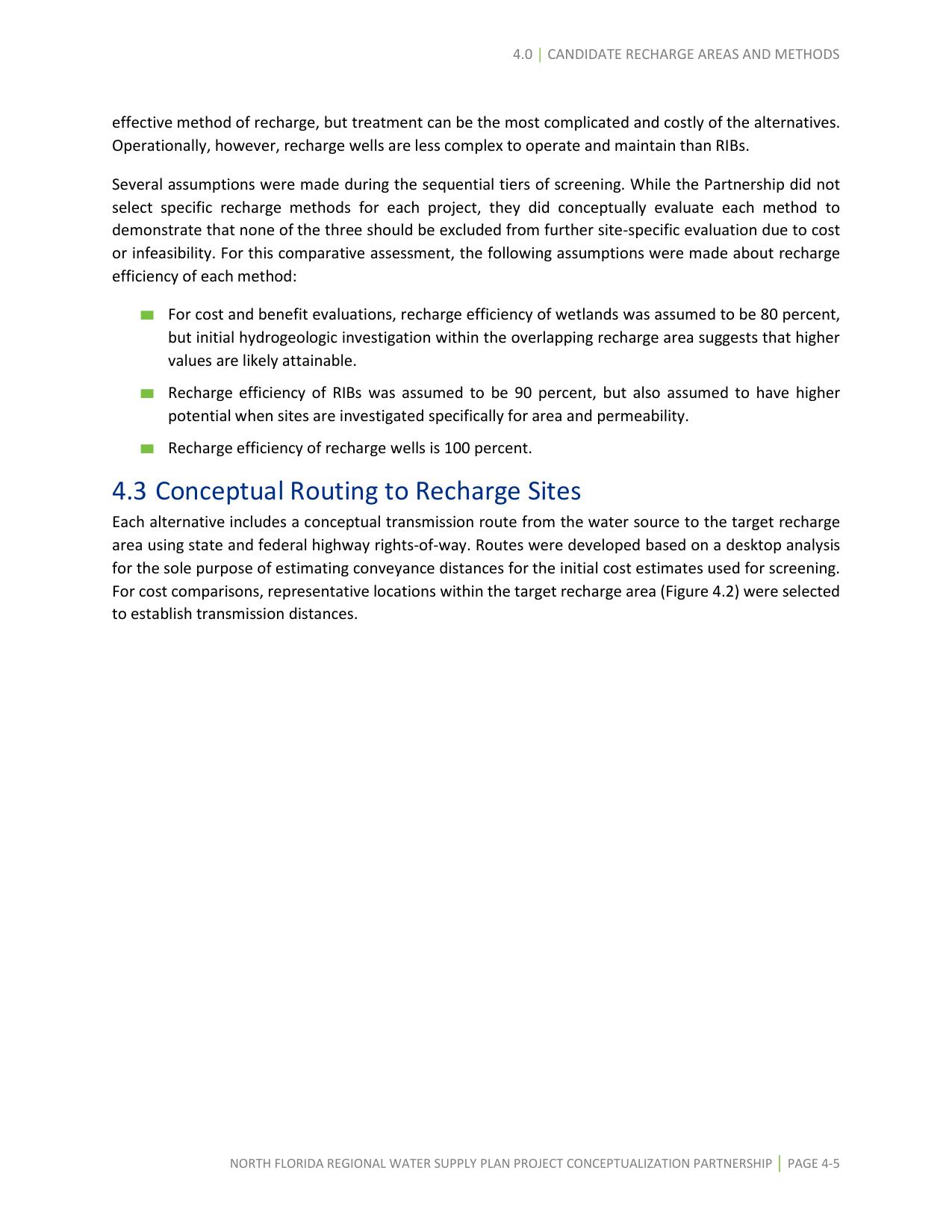 4.3 Conceptual Routing to Recharge Sites