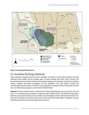 [Figure 4.2 Conceptual Recharge Areas and 4.2 Available Recharge Methods]