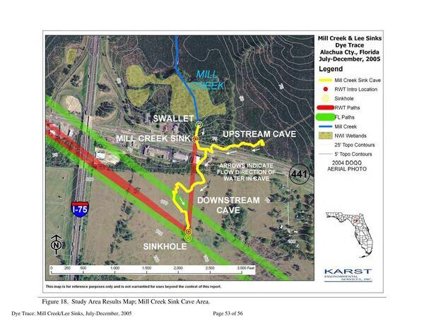 [Figure 18. Study Area Results Map, Mill Creek Sink Cave Area, 2006-06-07 --Karst Environmental Services]
