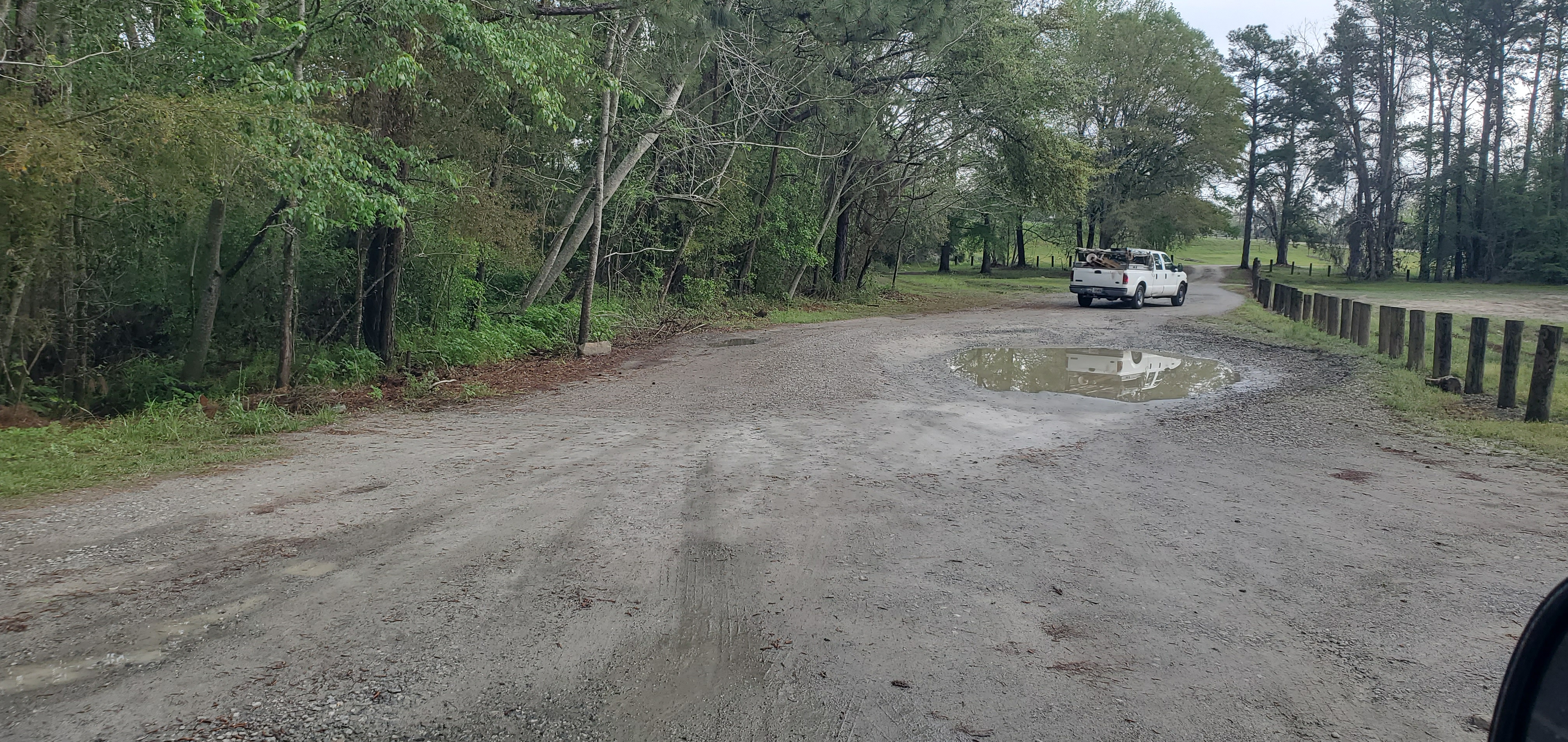 Potholes near the ramp