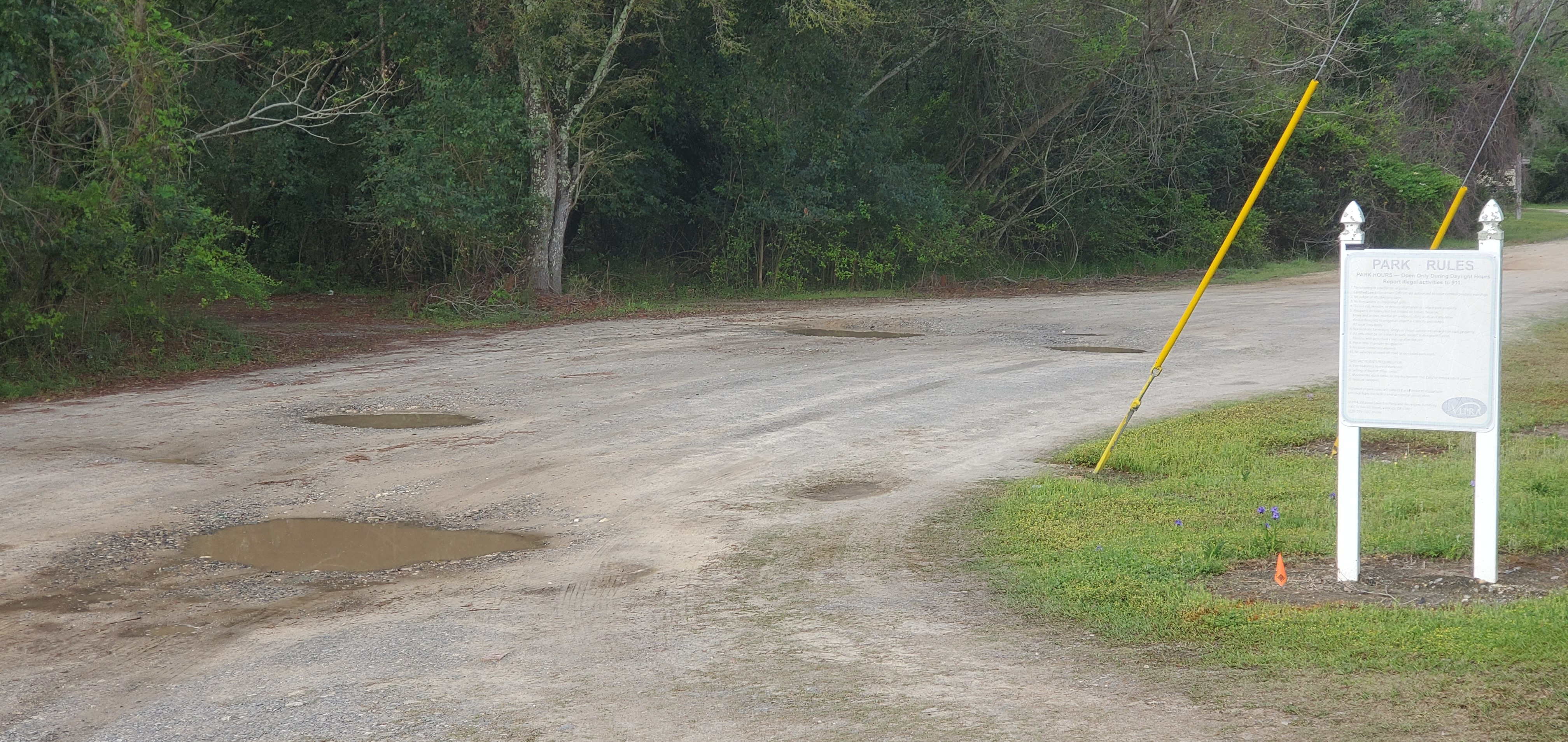 Potholes at the entrance