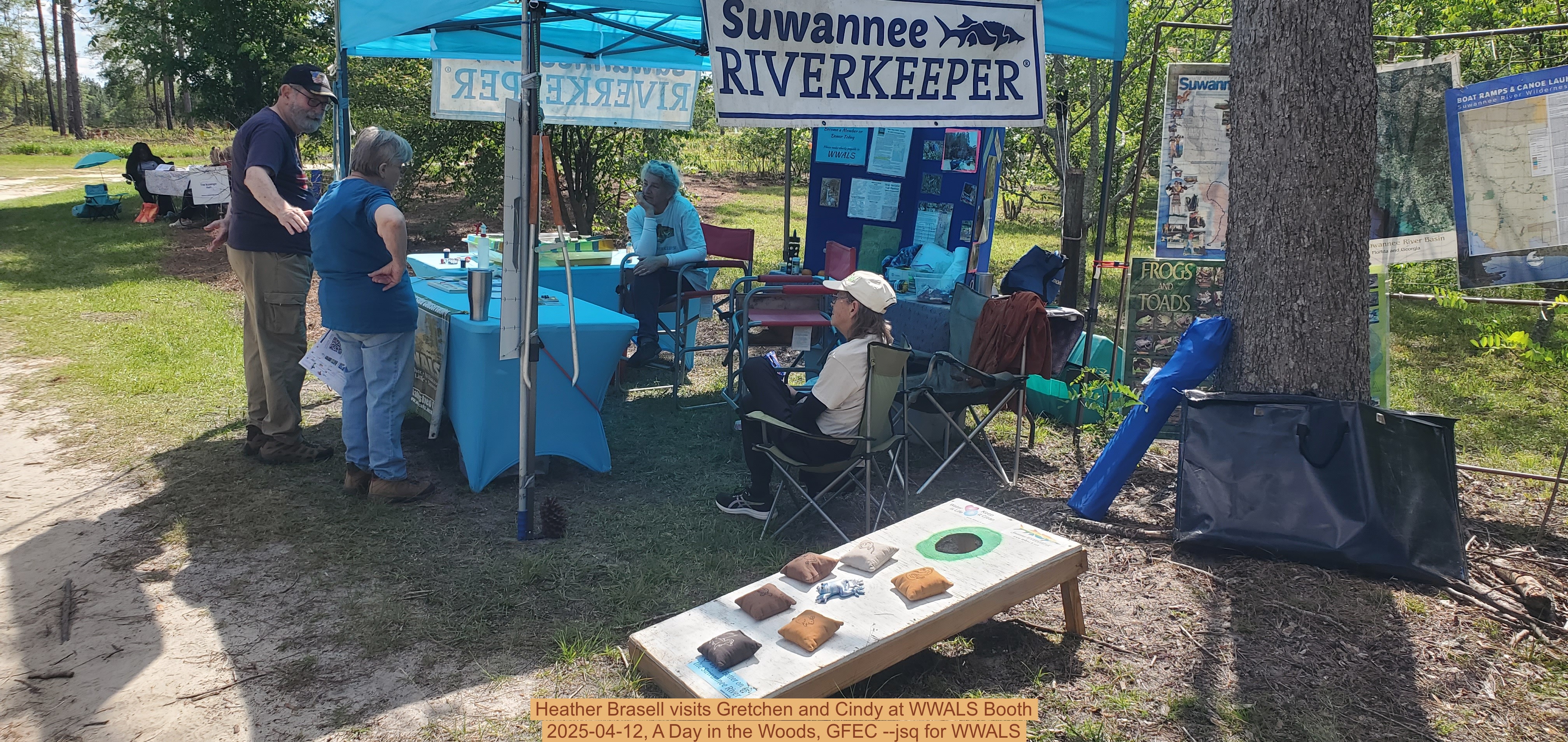 Heather Brasell visits Gretchen and Cindy at WWALS Booth, 2025-04-12, A Day in the Woods, GFEC --jsq for WWALS