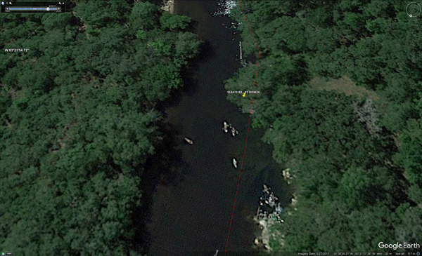 [Mcintyre Spring, Withlacoochee River, Brooks County, Georgia, 2025-05-17 --Google Earth Pro]