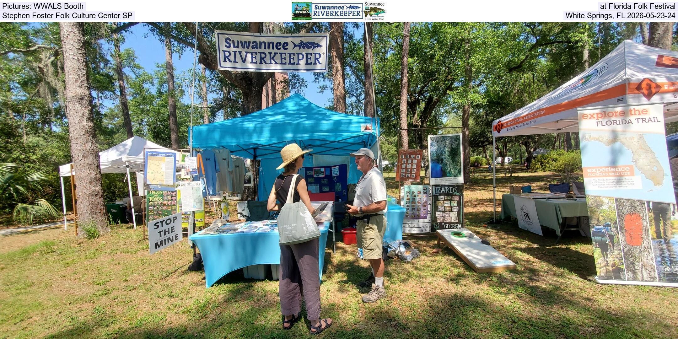Pictures: WWALS Booth at Florida Folk Festival, Stephen Foster Folk Culture Center SP, White Springs, FL 2026-05-23-24