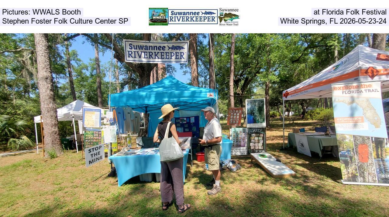 Pictures: WWALS Booth at Florida Folk Festival, Stephen Foster Folk Culture Center SP, White Springs, FL 2026-05-23-24