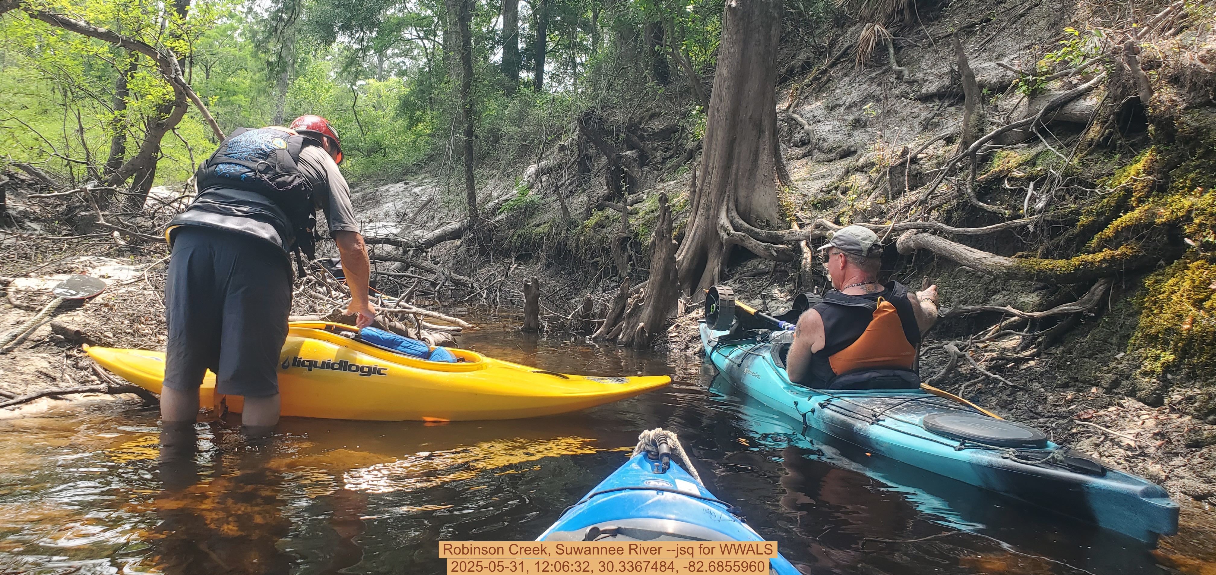 Robinson Creek, Suwannee River --jsq for WWALS, 2025-05-31, 12:06:32, 30.3367484, -82.6855960