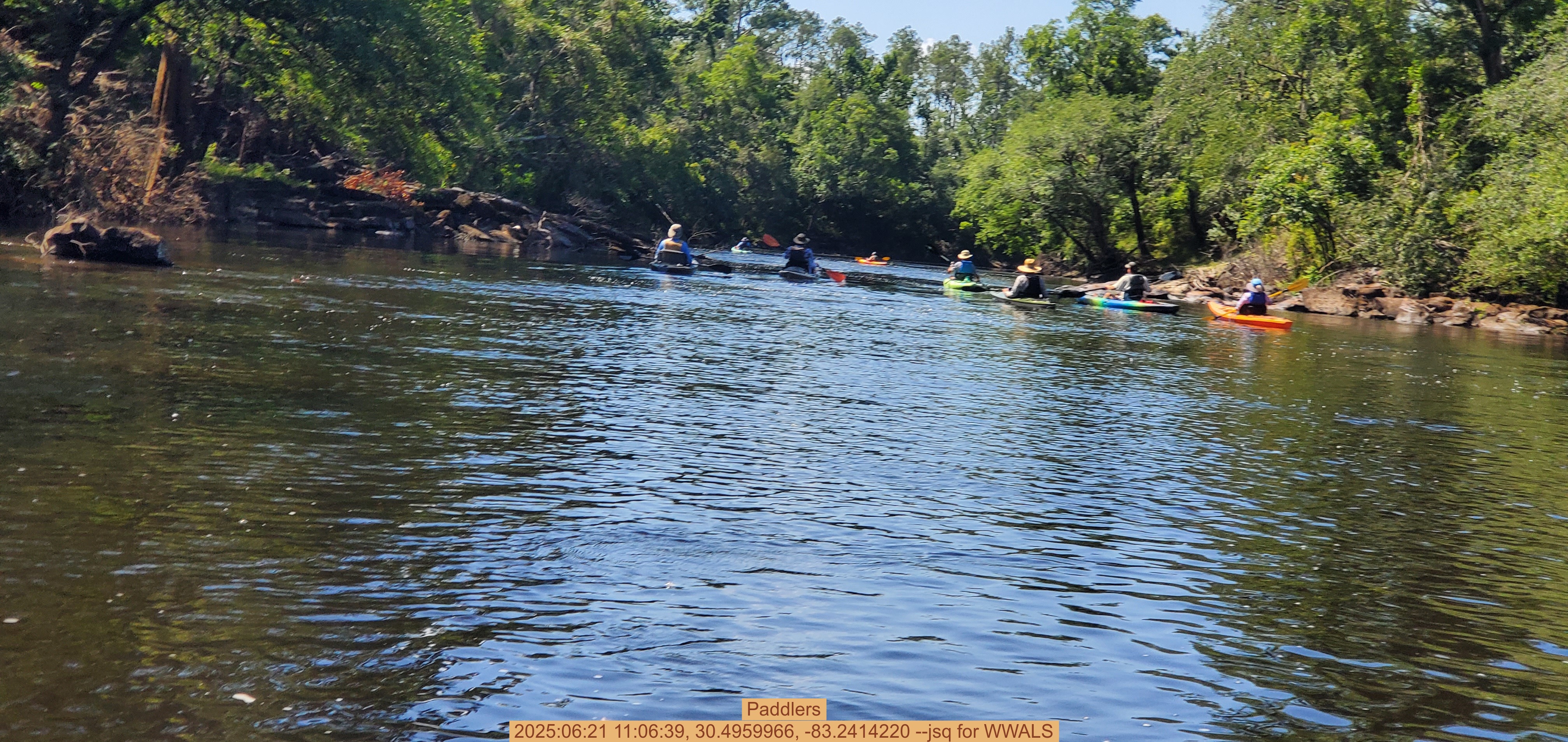 Paddlers, 2025:06:21 11:06:39, 30.4959966, -83.2414220 --jsq for WWALS
