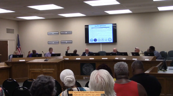 [Vote against Coleman Road Rezoning 2026-06-30 --GLPC via LAKE]