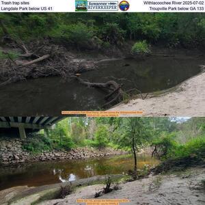 [Trash trap sites, Withlacoochee River 2025-07-02, Langdale Park below US 41, Troupville Park below GA 133]