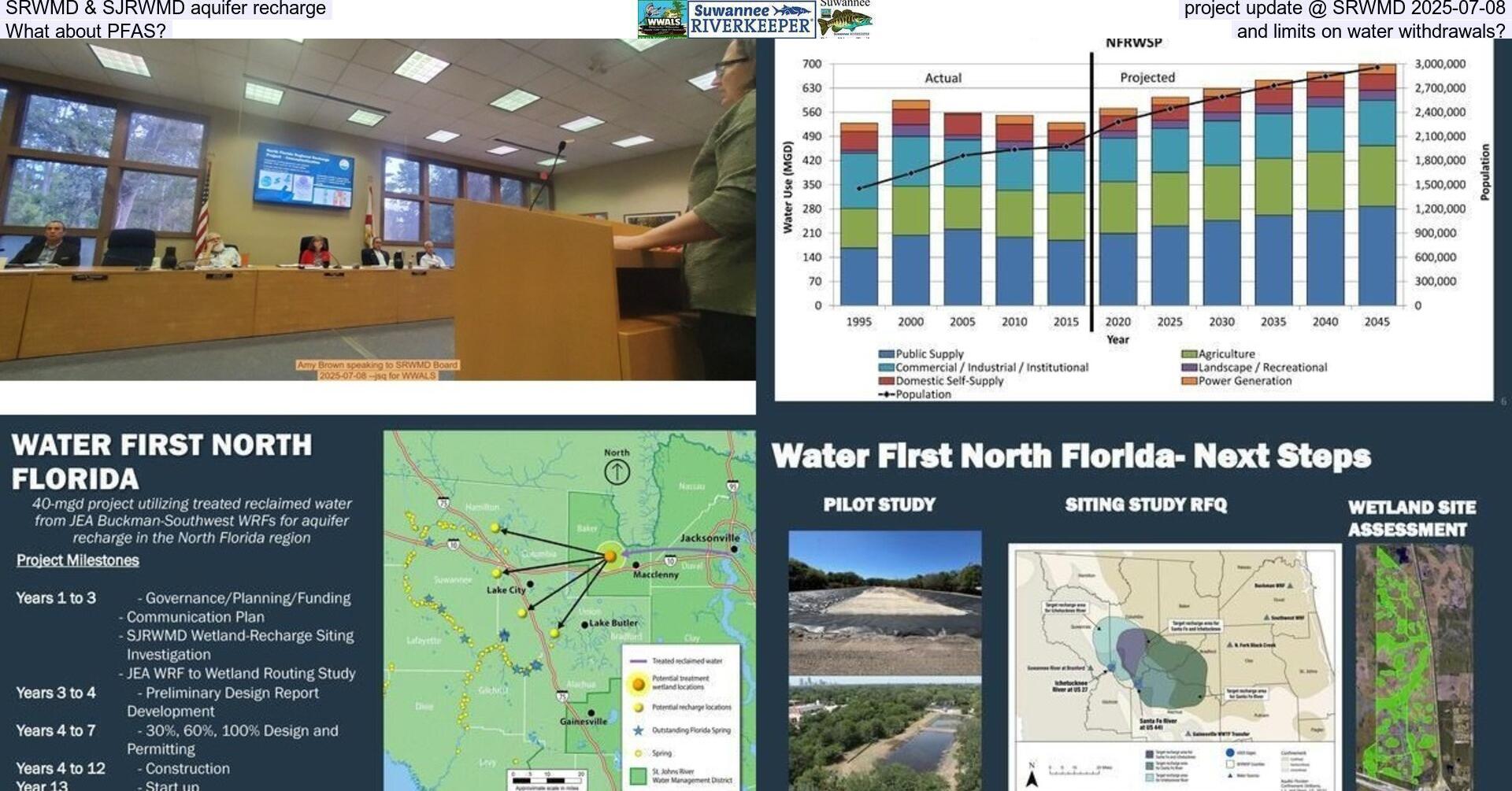 SRWMD & SJRWMD aquifer recharge project update @ SRWMD 2025-07-08, What about PFAS? and limits on water withdrawals?