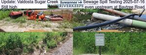 [Update: Valdosta Sugar Creek Sewage Spill Testing 2025-07-16, Still high, even upstream at Baytree Road]