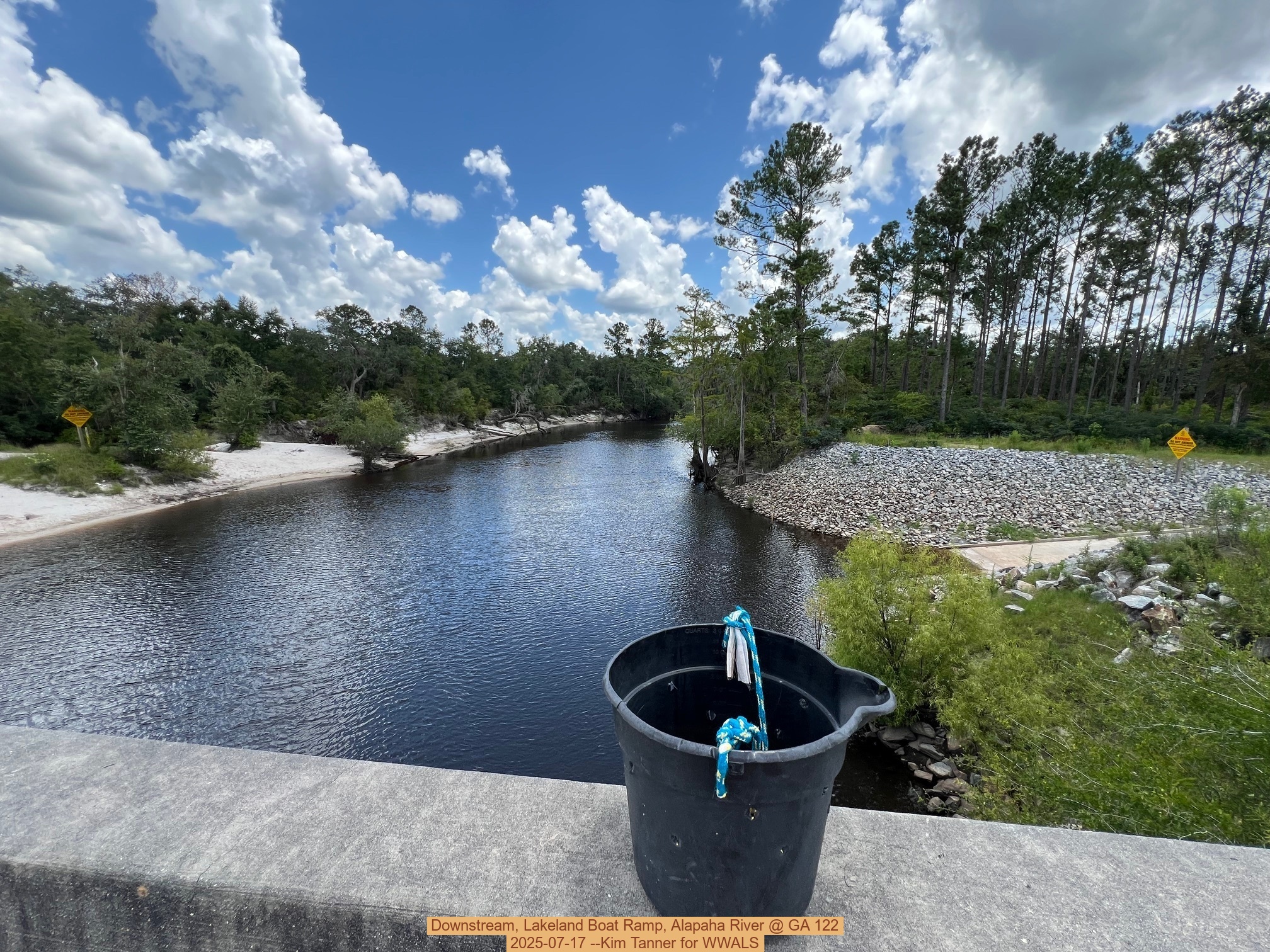 Downstream, Lakeland Boat Ramp, Alapaha River @ GA 122 2025-07-17 --Kim Tanner for WWALS
