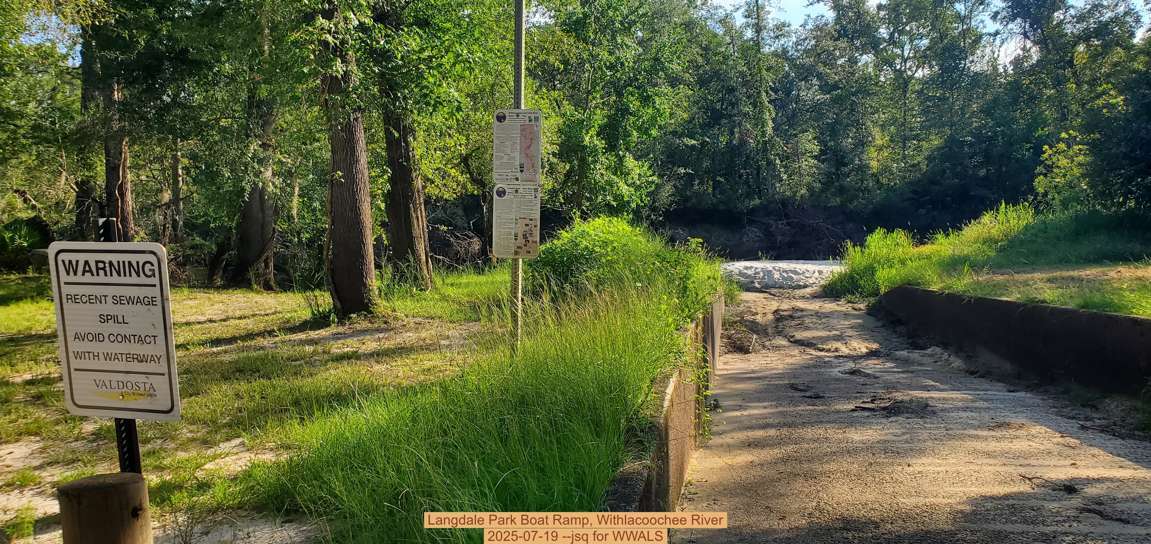 Langdale Park Boat Ramp, Withlacoochee River, 2025-07-19 --jsq for WWALS
