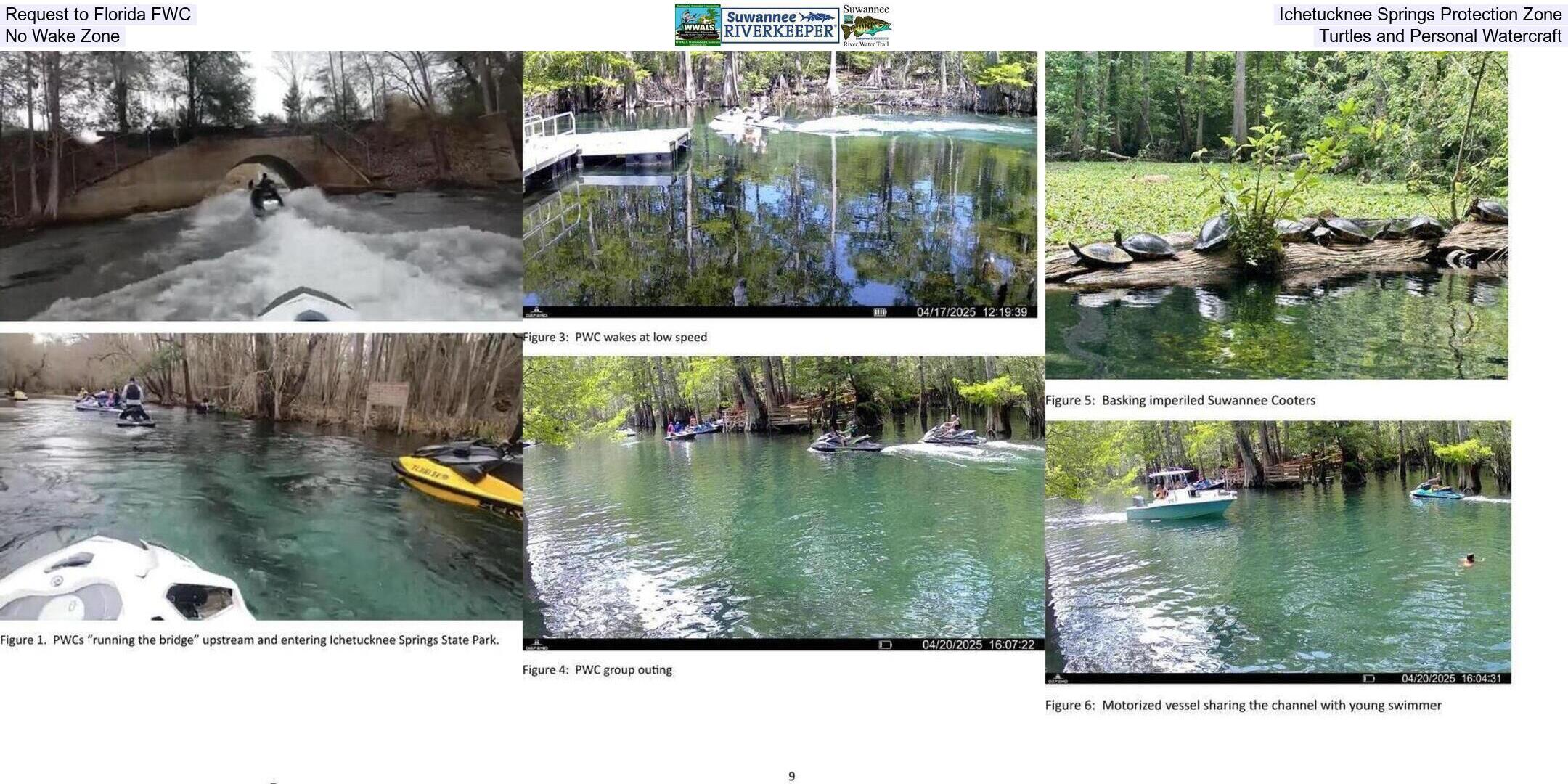 Request to Florida FWC, Ichetucknee Springs Protection Zone, No Wake Zone, Turtles and Personal Watercraft