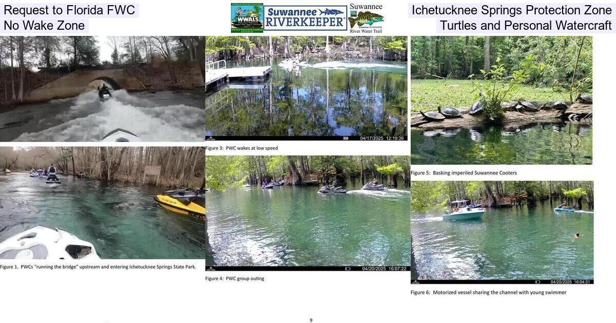 [Request to Florida FWC, Ichetucknee Springs Protection Zone, No Wake Zone, Turtles and Personal Watercraft]