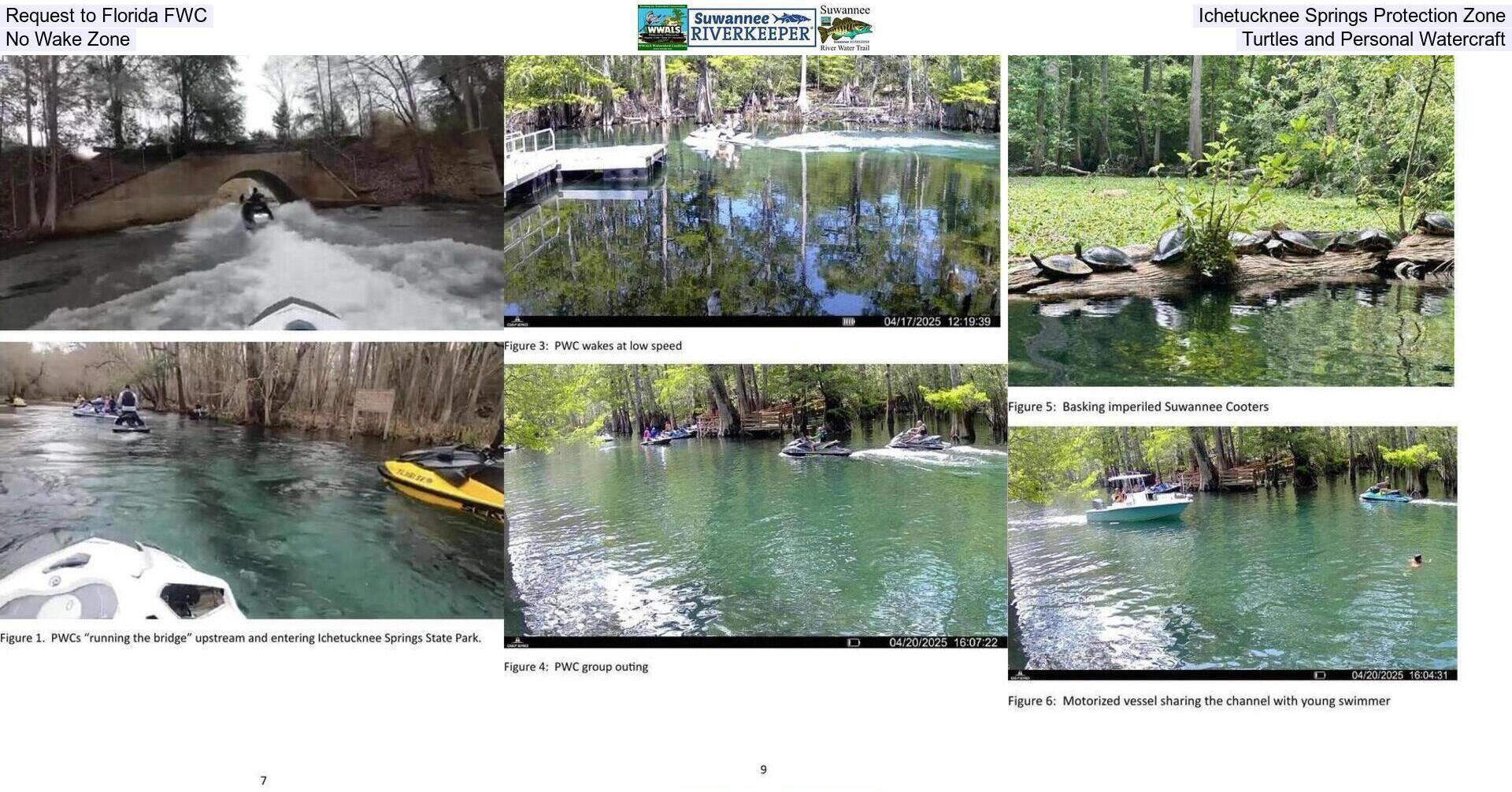Request to Florida FWC, Ichetucknee Springs Protection Zone, No Wake Zone, Turtles and Personal Watercraft