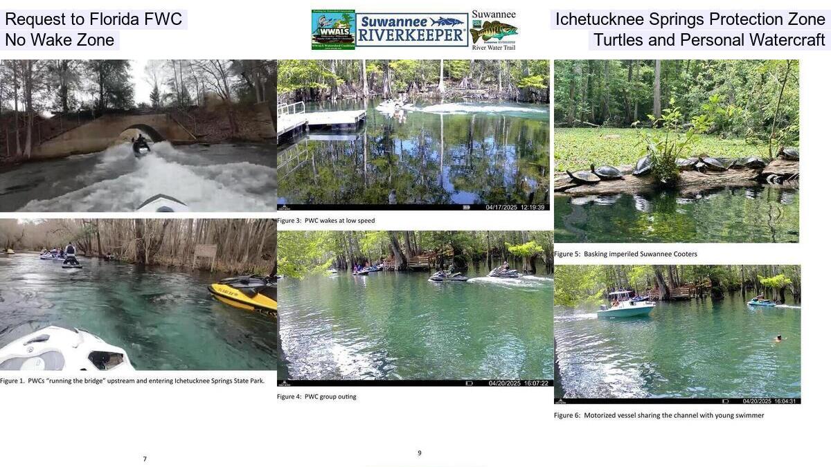 Request to Florida FWC, Ichetucknee Springs Protection Zone, No Wake Zone, Turtles and Personal Watercraft