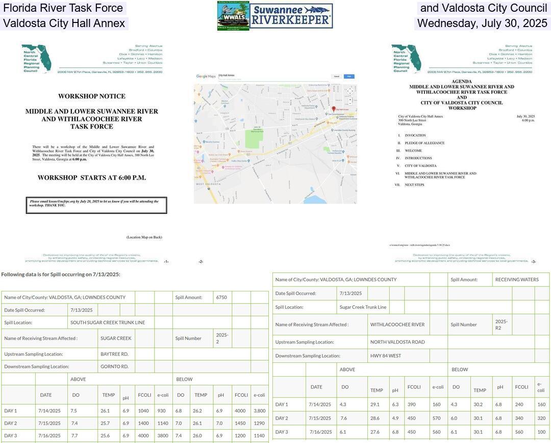 Florida River Task Force and Valdosta City Council, Valdosta City Hall Annex, Wednesday, July 30, 2025