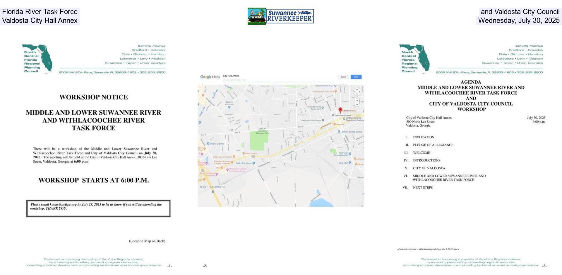[Florida River Task Force and Valdosta City Council, Valdosta City Hall Annex, Wednesday, July 30, 2025]