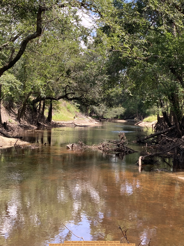 Staten Road other, Withlacoochee River @ Staten Road 2025-07-30, 2025:07:30 12:43:22, 30.9281833, -83.2934333 --Cindy Vedas for WWALS