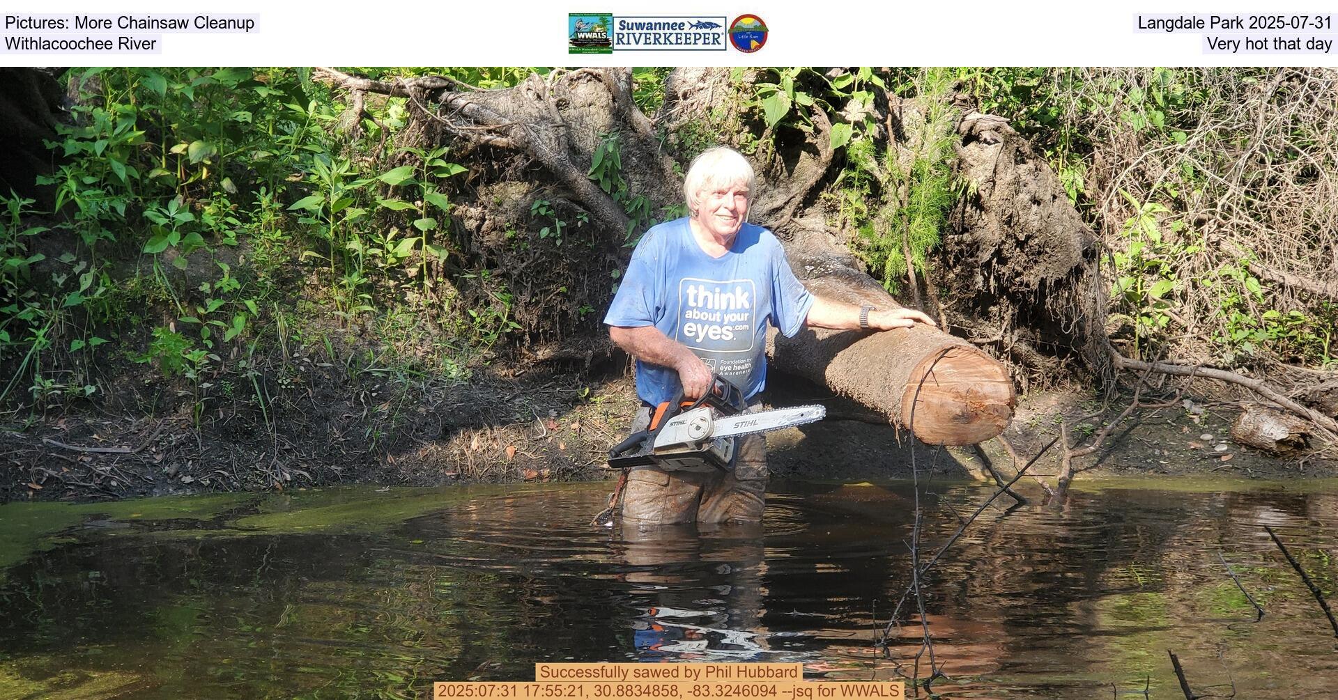 [Pictures: More Chainsaw Cleanup, Langdale Park 2025-07-31, Withlacoochee River, Very hot that day --jsq for WWALS]