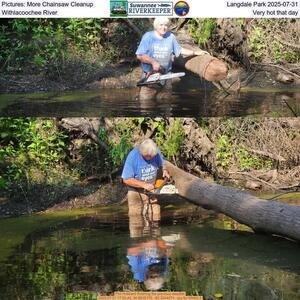 [Pictures: More Chainsaw Cleanup, Langdale Park 2025-07-31, Withlacoochee River, Very hot that day --jsq for WWALS]