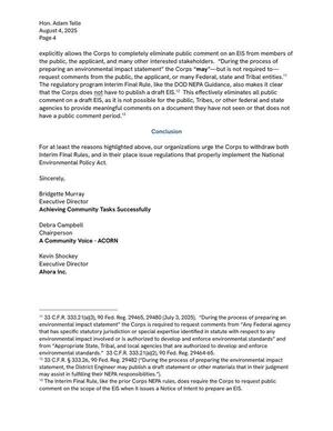 [urge the Corps to withdraw both Interim Final Rules, and in their place issue regulations that properly implement the National Environmental Policy Act.]