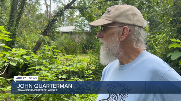 Suwannee Riverkeeper with WTXL chyron, 2025-08-05