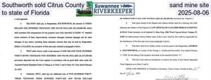[Southworth sold Citrus County sand mine site to state of Florida, 2025-08-06]