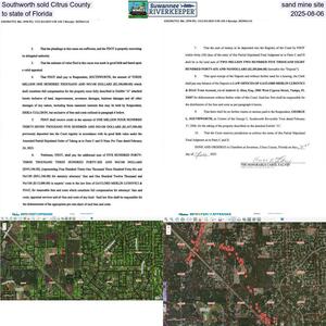 [Southworth sold Citrus County sand mine site to state of Florida, 2025-08-06]