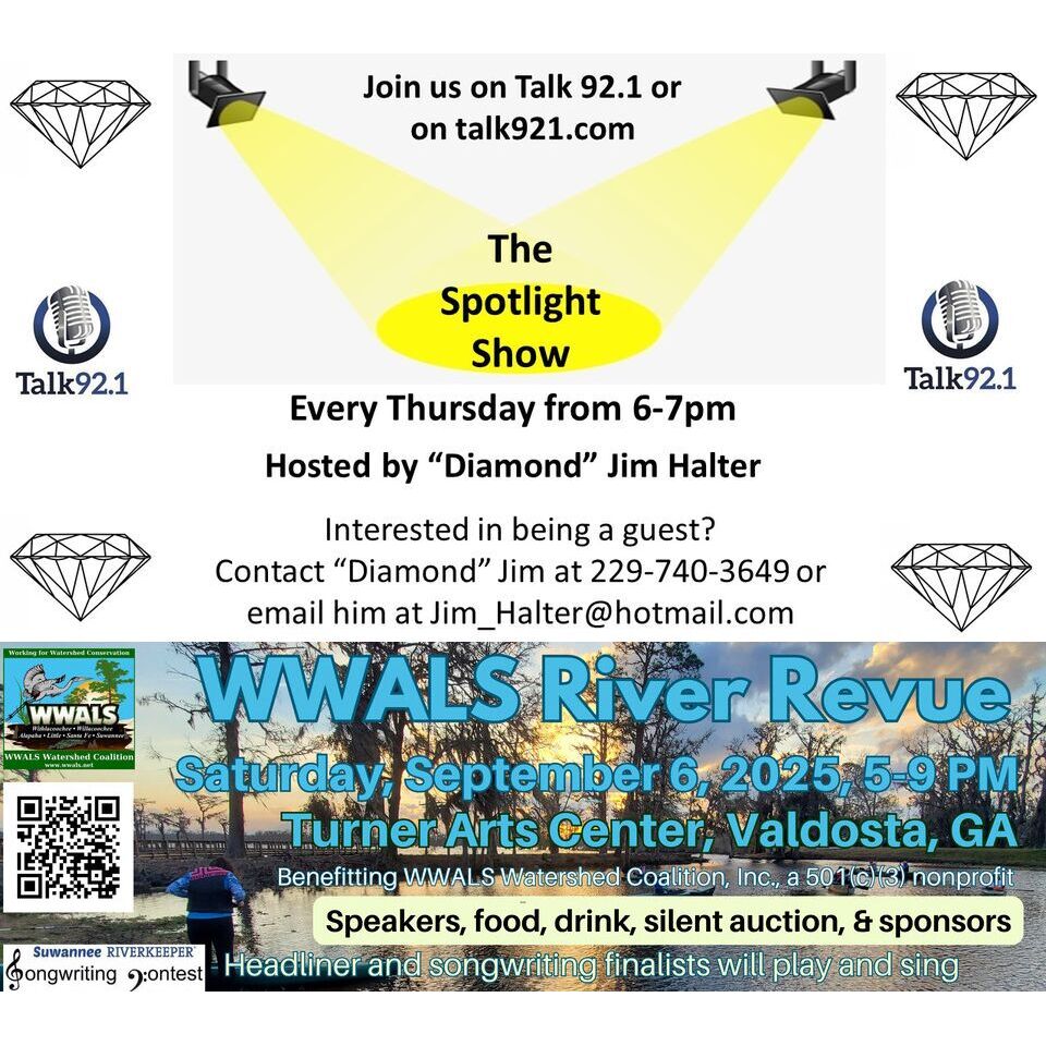 Spotlight Radio 2025-08-07: WWALS River Revue and Suwannee Riverkeeper Songwriting Contest