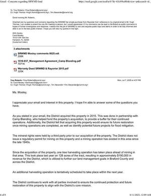 [Carol Mosley to Troy Roberts and his reply 2025-07-07]
