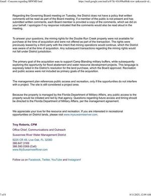 [the mining rights for the Double Run Creek property were not available for purchase at the time of acquisition and were not offered as part of the transaction. --Troy Roberts 2025-07-11]