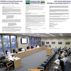 [SRWMD purchased Rayonier tract with mineral rights leased to Chemours for TiO2 mining, SRWMD to Carol Mosley 2025-07-11]