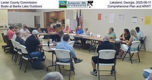 [Lanier County Commission, Lakeland, Georgia, 2025-08-11, Boats at Banks Lake Outdoors, Comprehensive Plan and ARWT]