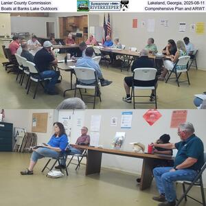 [Lanier County Commission, Lakeland, Georgia, 2025-08-11, Boats at Banks Lake Outdoors, Comprehensive Plan and ARWT]