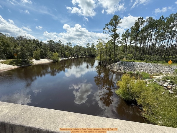 Downstream, Lakeland Boat Ramp, Alapaha River @ GA 122 2025-08-13 --Kim Tanner for WWALS