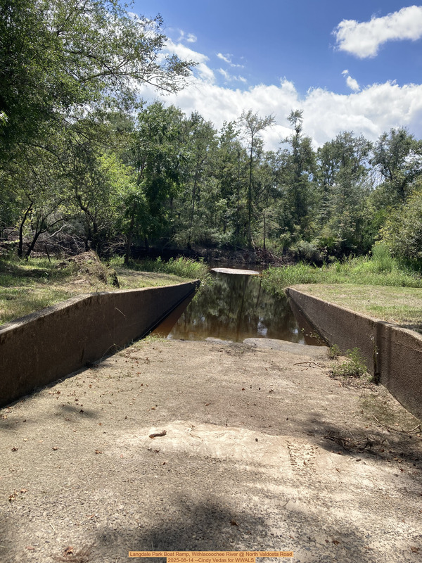 [Langdale Park Boat Ramp, Withlacoochee River @ North Valdosta Road 2025-08-14 --Cindy Vedas for WWALS]