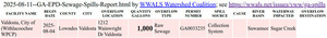 [Spill: 2025-08-04 Wainwright Drive Valdosta Spill in, 2025-08-11 GA-EPD Sewage Spills Report]