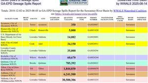 [Seven years of sewage spills, Suwannee River Basin, GA-EPD Sewage Spills Report, by WWALS 2025-08-14]
