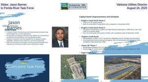 [Slides: Jason Barnes, Valdosta Utilities Director, to Florida River Task Force, August 24, 2025]