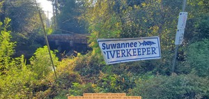 [Banner at Franklinville Landing signs, 2025:08:16 08:53:33, 30.9813652, -83.2679430 --jsq for WWALS]
