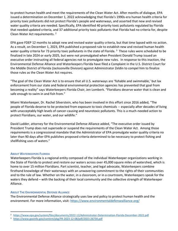 to protect human health and meet the requirements of the Clean Water Act.