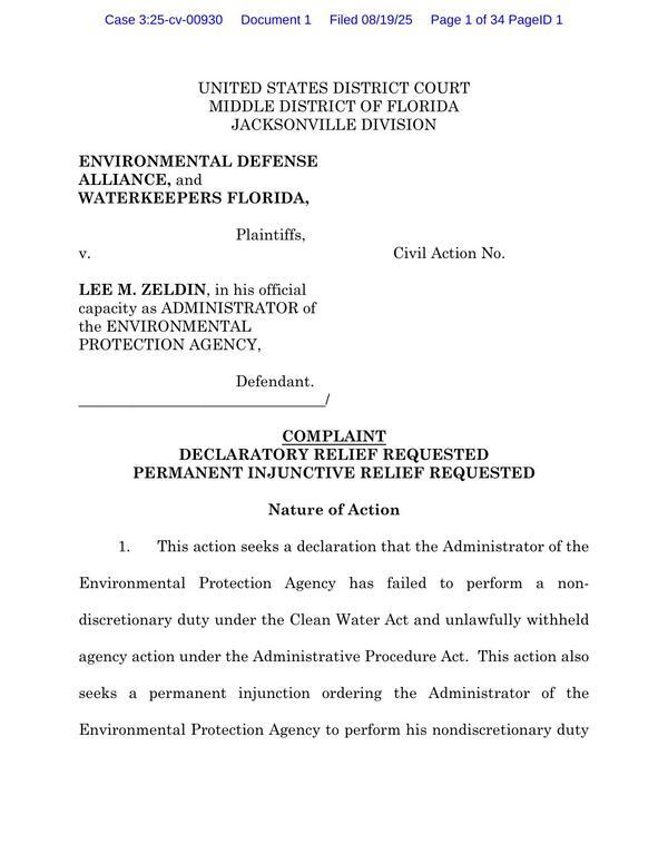 [EDA & WKA v. Lee M. Zeldin, U.S. EPA Administrator]