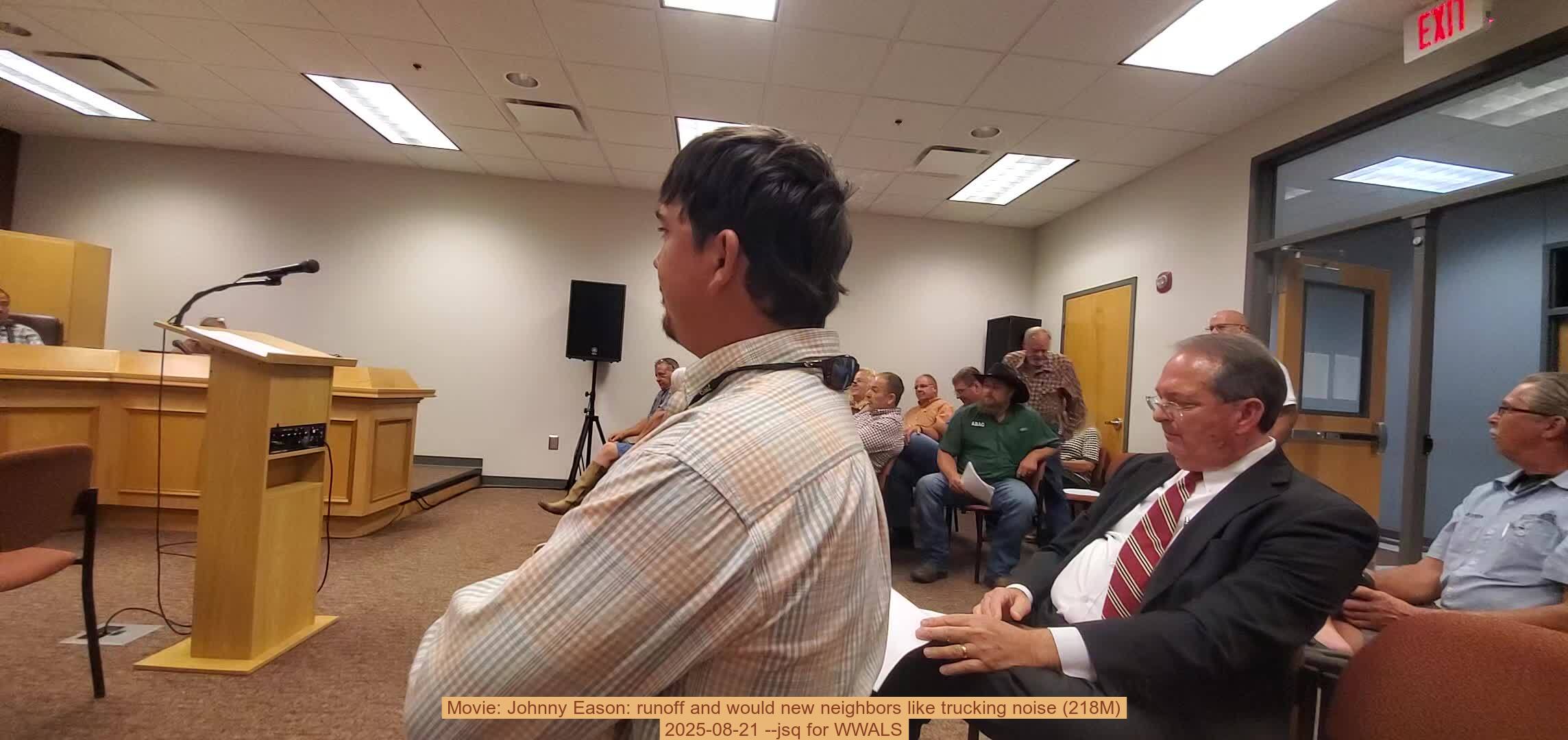 Movie: Johnny Eason: runoff and would new neighbors like trucking noise (218M), 2025-08-21 --jsq for WWALS